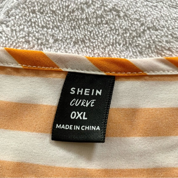 SHEIN Curve Short Flutter Sleeve Mini Striped Dress XL - Picture 8 of 8